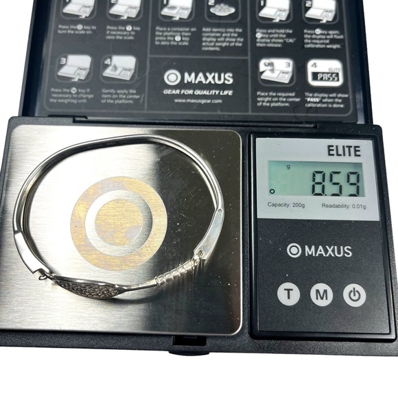 Vtg Signed JWK Mexico 925 Silver Tennis Racket Bracelet 2.8mm Band Hinged 7” - Picture 13 of 15